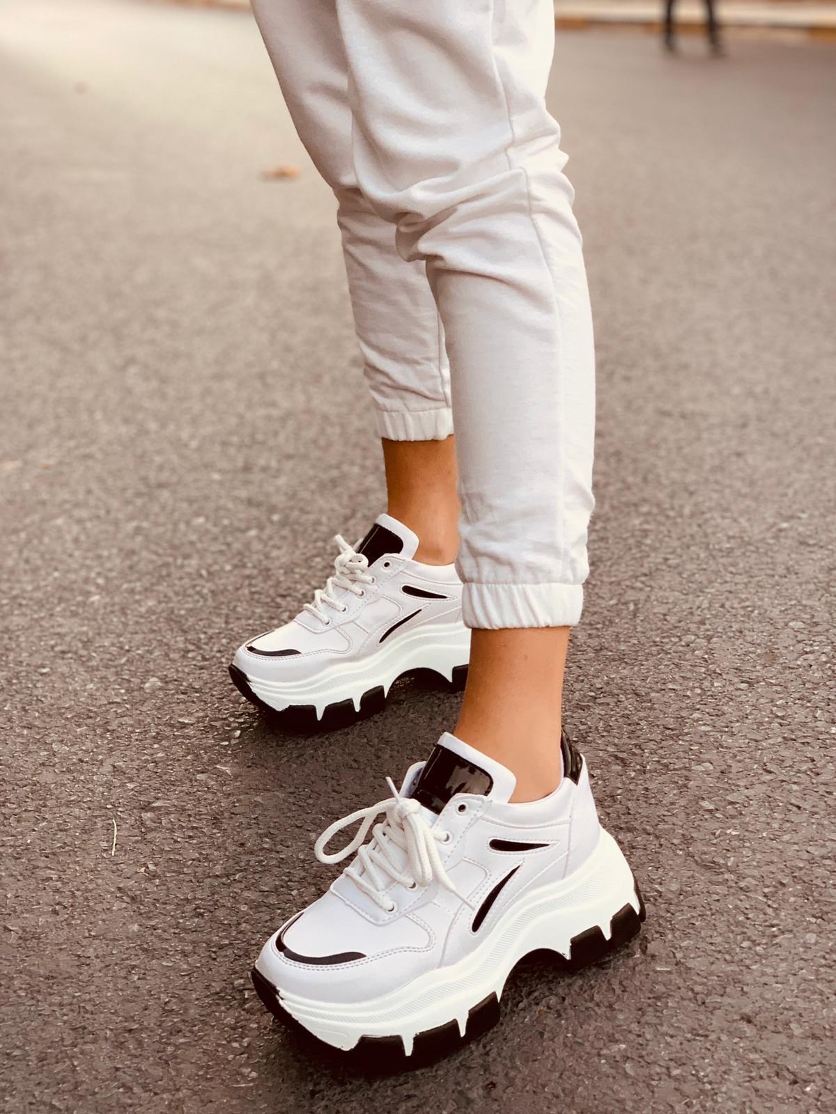 önermek etkileri krem  Beyaz - Siyah (Brave) Kadın Spor Ayakkabı Sneakers l Erva'nın Butiği