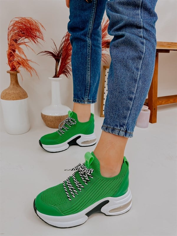 Çimen Yeşil Kışlık Triko (Jack) Kadın Sneakers