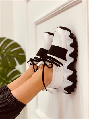 Beyaz Siyah (Elixir) Kadın Sneakers