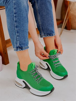 Çimen Yeşil Kışlık Triko (Jack) Kadın Sneakers