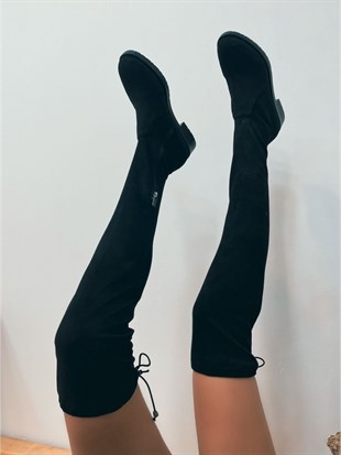 Siyah Süet (Chasty) Kadın Çorap Çizme