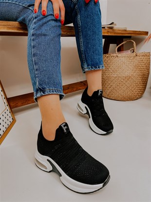 Siyah Triko (Vegas) Taş Detay Kadın Sneakers