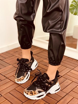Tay Tüyü - Siyah (Sentello) Kadın Spor Ayakkabı Sneakers