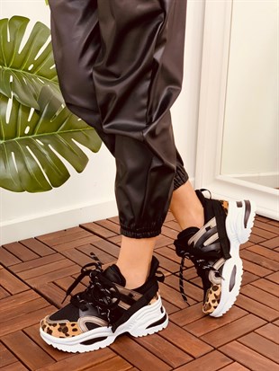 Tay Tüyü - Siyah (Sentello) Kadın Spor Ayakkabı Sneakers