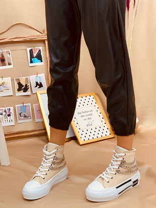 Ten Keten (Misty) Zincir Detaylı Kadın Yüksek Tabanlı Sneakers
